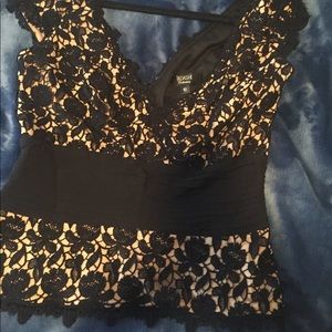 Tadashi Black and Beige Top